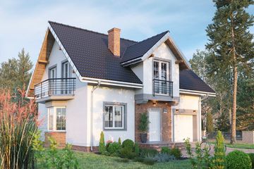 Projekt domu Zofia Prima (1245) - parterowy z poddaszem dom o powierzchni 105,60 m², dach dwuspadowy, koszt budowy 278 000 zł - ujęcie frontu