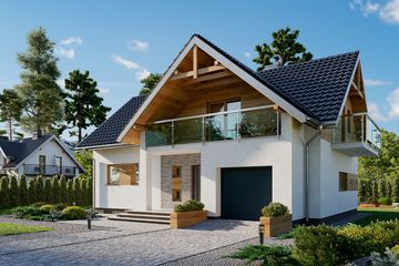 Projekt domu Wodnik As (1262) - parterowy z poddaszem dom o powierzchni 114,60 m², dach dwuspadowy - ujęcie 2
