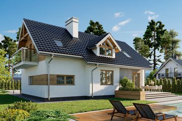 Projekt domu Wodnik As (1262) - parterowy z poddaszem dom o powierzchni 114,60 m², dach dwuspadowy - ujęcie 6
