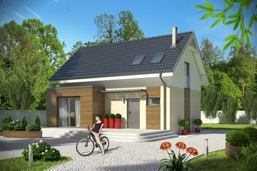  Projekt domu Eco 1 bez garażu [B] (WRF1437) - projekt domu parterowego z poddaszem - Zdjęcie 1