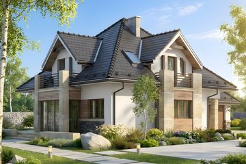 Projekt domu HG-I18 - parterowy z poddaszem dom o powierzchni 132,70 m², dach namiotowy - ujęcie 2