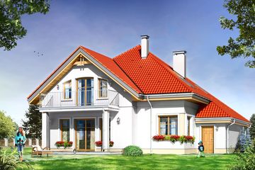  Projekt domu Amadeusz (WAH1277) - projekt domu parterowego z poddaszem - Zdjęcie 2