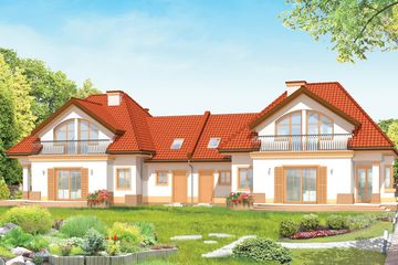  Projekt domu Na Medal - Bliźniak (WAH1297) - projekt domu parterowego z poddaszem - Zdjęcie 2