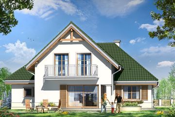  Projekt domu w brzozach (WAH1299) - projekt domu parterowego z poddaszem - Zdjęcie 2