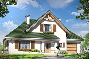  Projekt domu w brzozach (WAH1299) - projekt domu parterowego z poddaszem - Zdjęcie 1