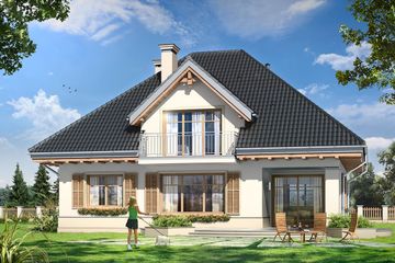  Projekt domu Fantazja (WAH1301) - projekt domu parterowego z poddaszem - Zdjęcie 2