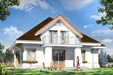  Projekt domu Figiel 2 (WAH1305) - projekt domu parterowego z poddaszem - Zdjęcie 2