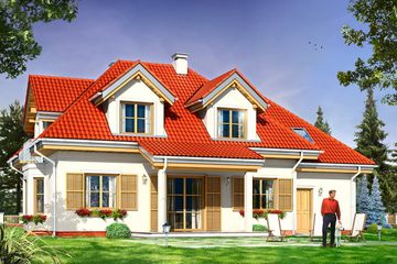  Projekt domu Kameralny (WAH1319) - projekt domu parterowego z poddaszem - Zdjęcie 2