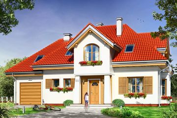  Projekt domu Kameralny (WAH1319) - projekt domu parterowego z poddaszem - Zdjęcie 1