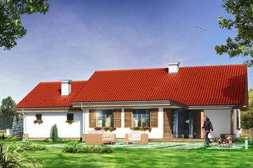  Projekt domu Niezapominajka z garażem 2 (WAH1339) - projekt domu parterowego - Zdjęcie 2