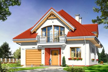  Projekt domu Weronika (WAH1366) - projekt domu parterowego z poddaszem - Zdjęcie 1