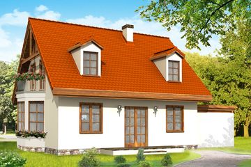  Projekt domu Bajkowy wariant C (WAH1380) - projekt domu parterowego z poddaszem - Zdjęcie 2