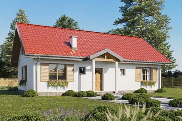  Projekt domu Słoneczny wariant E (WAH1446) - projekt domu parterowego - Zdjęcie 2