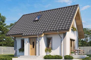  Projekt domu Sosenka wariant D (WAH1450) - projekt domu parterowego z poddaszem - Zdjęcie 1