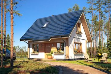  Projekt domu Sosenka wariant G (WAH1452) - projekt domu parterowego z poddaszem - Zdjęcie 2