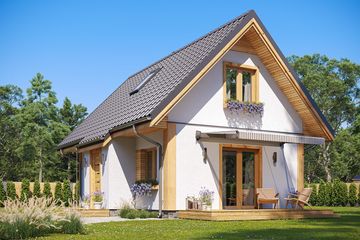  Projekt domu Sosenka wariant J (WAH1453) - projekt domu parterowego z poddaszem - Zdjęcie 2