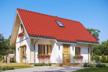  Projekt domu Sosenka wariant L (WAH1454) - projekt domu parterowego z poddaszem - Zdjęcie 1