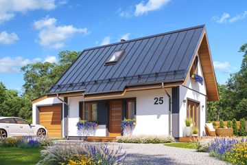  Projekt domu Sosenka wariant Ł (WAH1455) - projekt domu parterowego z poddaszem - Zdjęcie 3