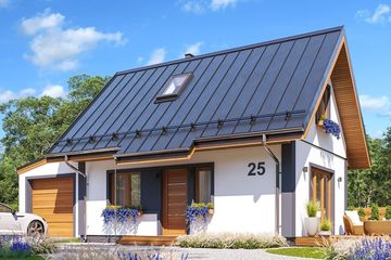  Projekt domu Sosenka wariant Ł (WAH1455) - projekt domu parterowego z poddaszem - Zdjęcie 1
