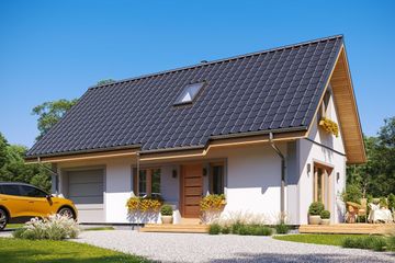  Projekt domu Sosenka wariant M (WAH1456) - projekt domu parterowego z poddaszem - Zdjęcie 1