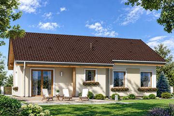 Projekt domu Cypisek 2 - parterowy dom o powierzchni 79,66 m², dach dwuspadowy - ujęcie 2