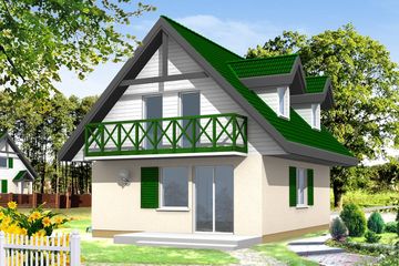  Projekt domu D03 (WAH1477) - projekt domu parterowego z poddaszem - Zdjęcie 2