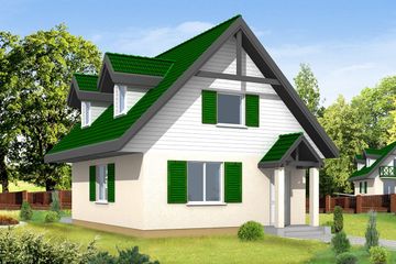  Projekt domu D03 (WAH1477) - projekt domu parterowego z poddaszem - Zdjęcie 1