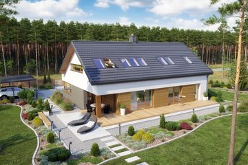  Projekt domu TK17 (WAK1053) - projekt domu parterowego z poddaszem - Zdjęcie 1