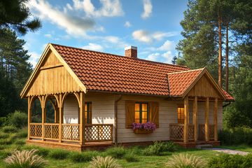  Projekt domu letniskowego WB-3383 (KRA3679) - projekt domu letniskowego parterowego - Zdjęcie 2