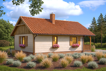  Projekt domu letniskowego WB-3383 (KRA3679) - projekt domu letniskowego parterowego - Zdjęcie 1