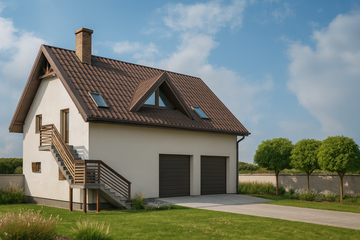  Projekt budynku gospodarczego WB-3750 (KRA3713) - projekt budynku parterowego z poddaszem - Zdjęcie 1