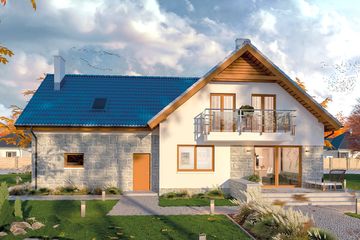  Projekt domu Puk 3 G2 (WOE1030) - projekt domu parterowego z poddaszem - Zdjęcie 1