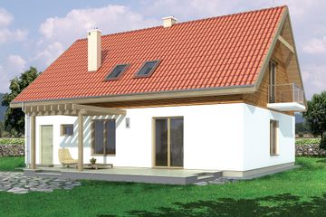  Projekt domu Amber 2A (WRD1855) - projekt domu parterowego z poddaszem - Zdjęcie 2