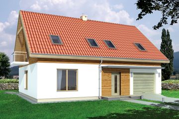  Projekt domu Amber 2A (WRD1855) - projekt domu parterowego z poddaszem - Zdjęcie 1