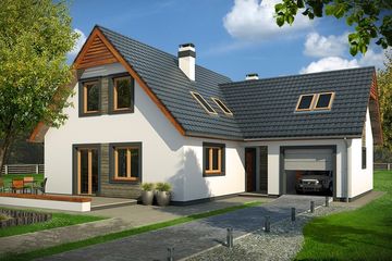  Projekt domu Sosenka 2A garaż (WRD1870) - projekt domu parterowego z poddaszem - Zdjęcie 1