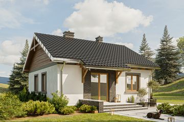  Projekt domu Czyżyk (142) (KRD2332) - projekt domu parterowego - Zdjęcie 2