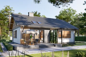  Projekt domu Modrzyk (1317) (KRD2414) - projekt domu parterowego - Zdjęcie 2