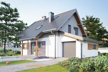  Projekt domu Pod Lipą (959) (KRD2425) - projekt domu parterowego z poddaszem - Zdjęcie 2