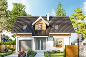Projekt domu Ptyś (1201) - parterowy z poddaszem dom o powierzchni 105,90 m², dach dwuspadowy - ujęcie 3