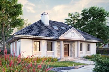  Projekt domu Aleksandria Tura (1329) (KRD2457) - projekt domu parterowego z poddaszem - Zdjęcie 1