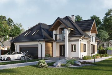  Projekt domu Hermes (1333) (KRD2461) - projekt domu parterowego z poddaszem - Zdjęcie 1