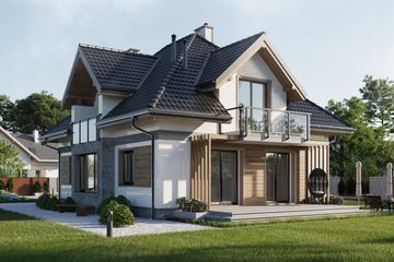  Projekt domu Hermes (1333) (KRD2461) - projekt domu parterowego z poddaszem - Zdjęcie 3