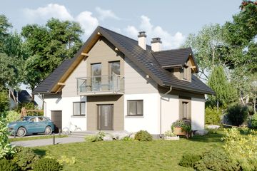  Projekt domu Tryfon (1327) (KRD2484) - projekt domu parterowego z poddaszem - Zdjęcie 2