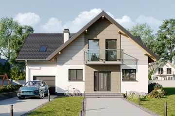  Projekt domu Tryfon (1327) (KRD2484) - projekt domu parterowego z poddaszem - Zdjęcie 1