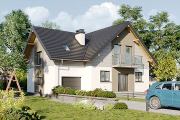  Projekt domu Tryfon (1327) (KRD2484) - projekt domu parterowego z poddaszem - Zdjęcie 5