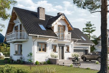  Projekt domu Zofia Prima G2 (1323) (KRD2485) - projekt domu parterowego z poddaszem - Zdjęcie 1