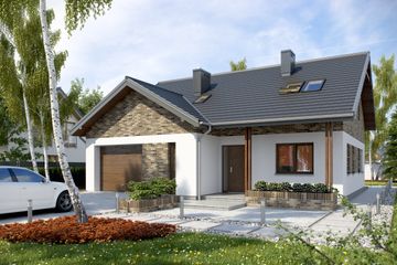  Projekt domu TK26 (WAK1059) - projekt domu parterowego z poddaszem - Zdjęcie 3