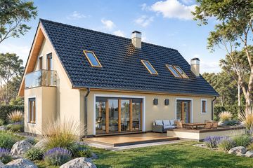 Projekt domu Sidney 1b - parterowy z poddaszem dom o powierzchni 148,10 m², dach dwuspadowy - ujęcie 2