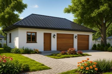  Projekt garażu G55 - Budynek garażowo - gospodarczy (PRA1067) - projekt garażu parterowego - Zdjęcie 1