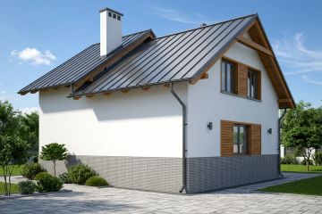 Projekt garażu G75 - Budynek garażowo - gospodarczy - parterowy dom o powierzchni 82,82 m², dach dwuspadowy - ujęcie 2